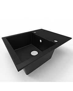 Lava-Lou&ccedil;a Em Resina Com Escorredor Preto Mate Ising